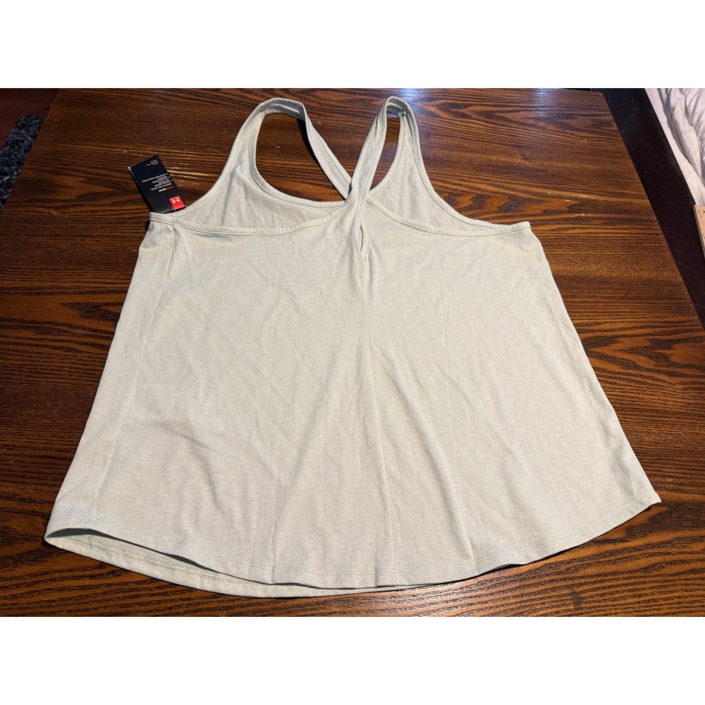 Under Armour HeatGear Loose Tank Top Womens XXL Green Crisscross Back Athleisure - Picture 10 of 16